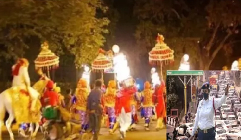 नोएडा ट्रैफिक पुलिस सख्त: 55 बैंक्वेट हॉल को नोटिस, सड़क पर पार्किंग पर रोक