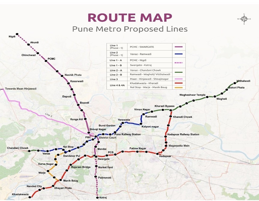 केंद्र सरकार ने पुणे मेट्रो फेज-2 की लाइन 4 और 4A को दी मंजूरी