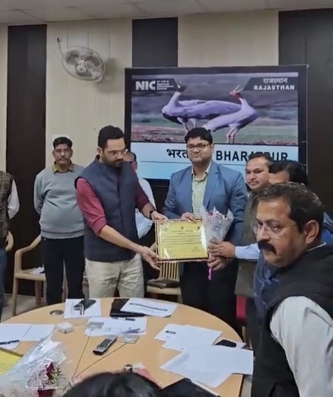 भरतपुर में एसआईआर में उत्कृष्ट प्रदर्शन, जिले के तीन ईआरओ सम्मानित