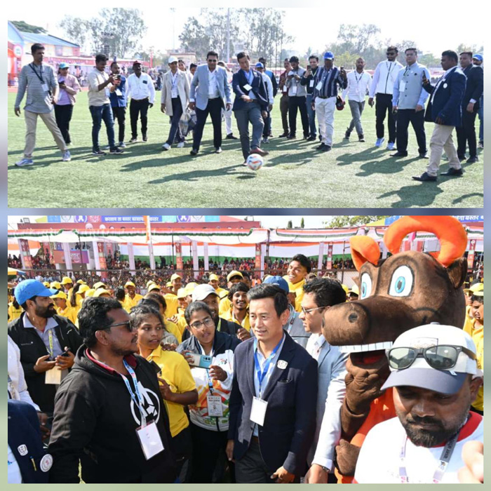 बस्तर ओलम्पिक में बाईचुंग भूटिया की मौजूदगी से बस्तरिया खिलाड़ियों में बढ़ा जोश