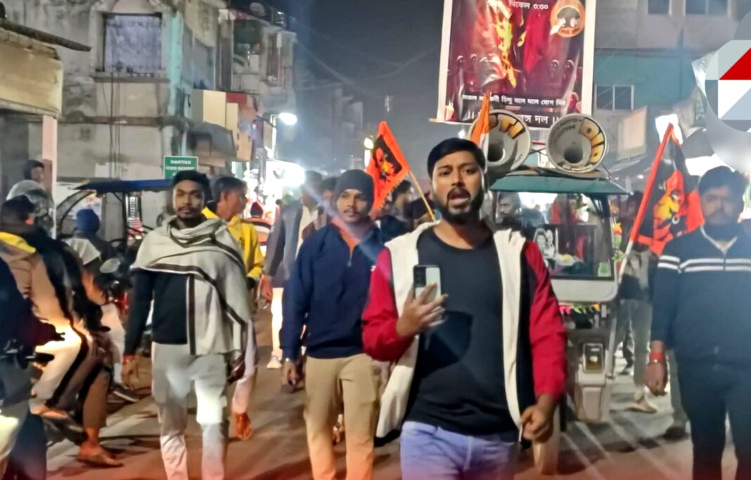 बांग्लादेश में हिंदू युवक की हत्या पर उबाल, दांतन में बजरंग दल का विरोध मार्च
