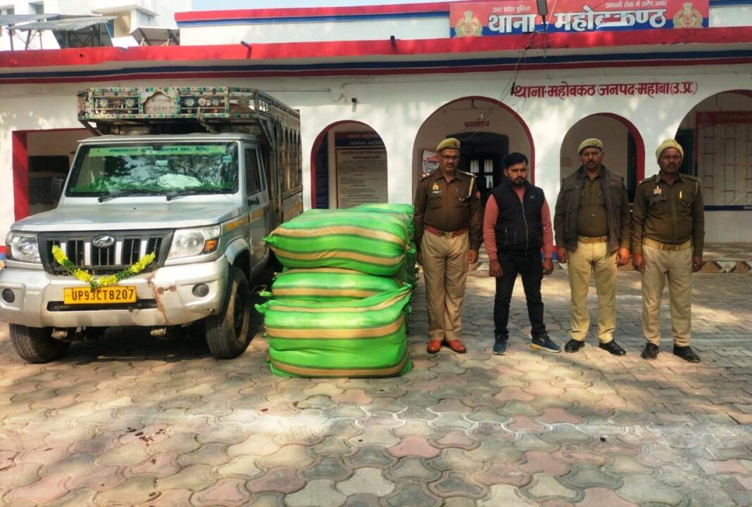 महोबा में 12 लाख का अवैध गुटखा–सुपारी बरामद, एक गिरफ्तार; चार आरोपी फरार