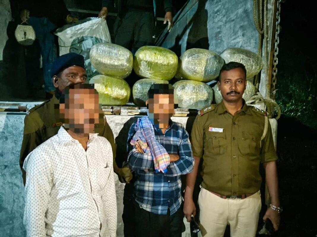 जेटिया थाना क्षेत्र में पुलिस की बड़ी कार्रवाई, 90 किलो गांजा जब्त