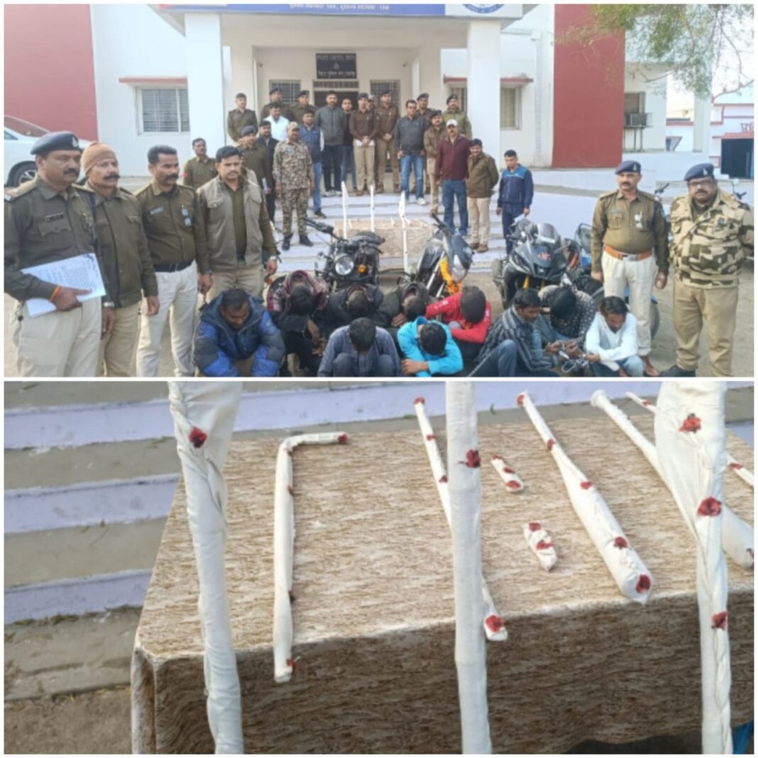 राजगढ़ में पारदी गैंग का भंडाफोड़, 10 हथियारबंद बदमाश गिरफ्तार, पेट्रोल पंप डकैती की साजिश नाकाम