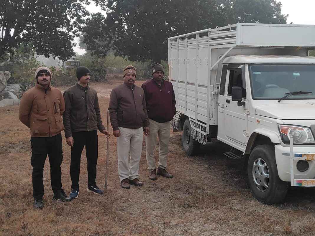 अनूपपुर में बड़ी कार्रवाई: दो मालवाहक वाहनों से 12 भैंसें मुक्त, तस्करों पर केस दर्ज