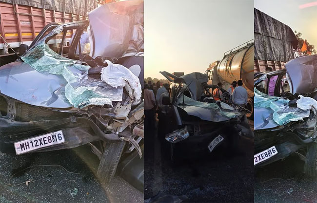 पुणे-सोलापुर हाईवे पर भीषण हादसा: कार और पिकअप की टक्कर में 3 की मौत