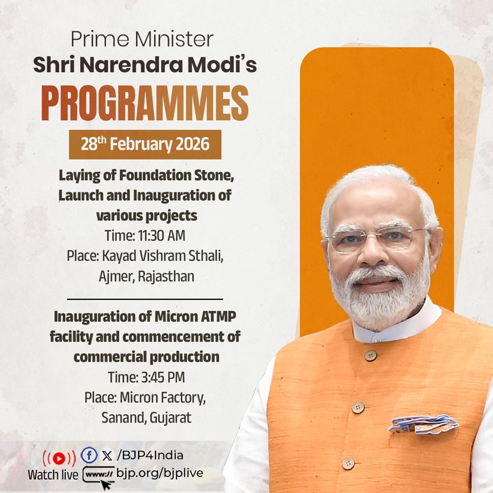 प्रधानमंत्री मोदी का दो दिवसीय दक्षिण-पश्चिम भारत दौरा, 23 हजार करोड़ से अधिक की परियोजनाओं का उद्घाटन