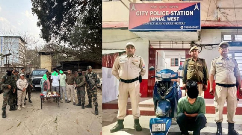 मणिपुर में तीन ड्रग्स तस्कर और एक वाहन चोर गिरफ्तार, भारी मात्रा में याबा टैबलेट बरामद