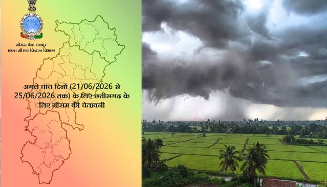छत्तीसगढ़ में मौसम की चेतावनी: भारी बारिश और तूफान की संभावना छत्तीसगढ़ में भारी बारिश की चेतावनी