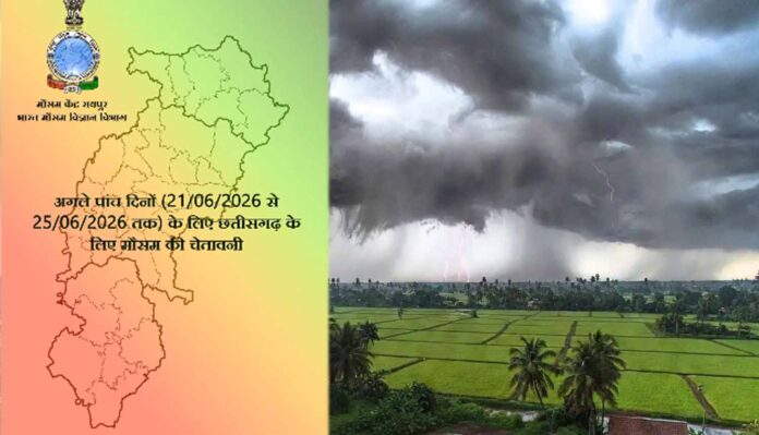 छत्तीसगढ़ में भारी बारिश की चेतावनी