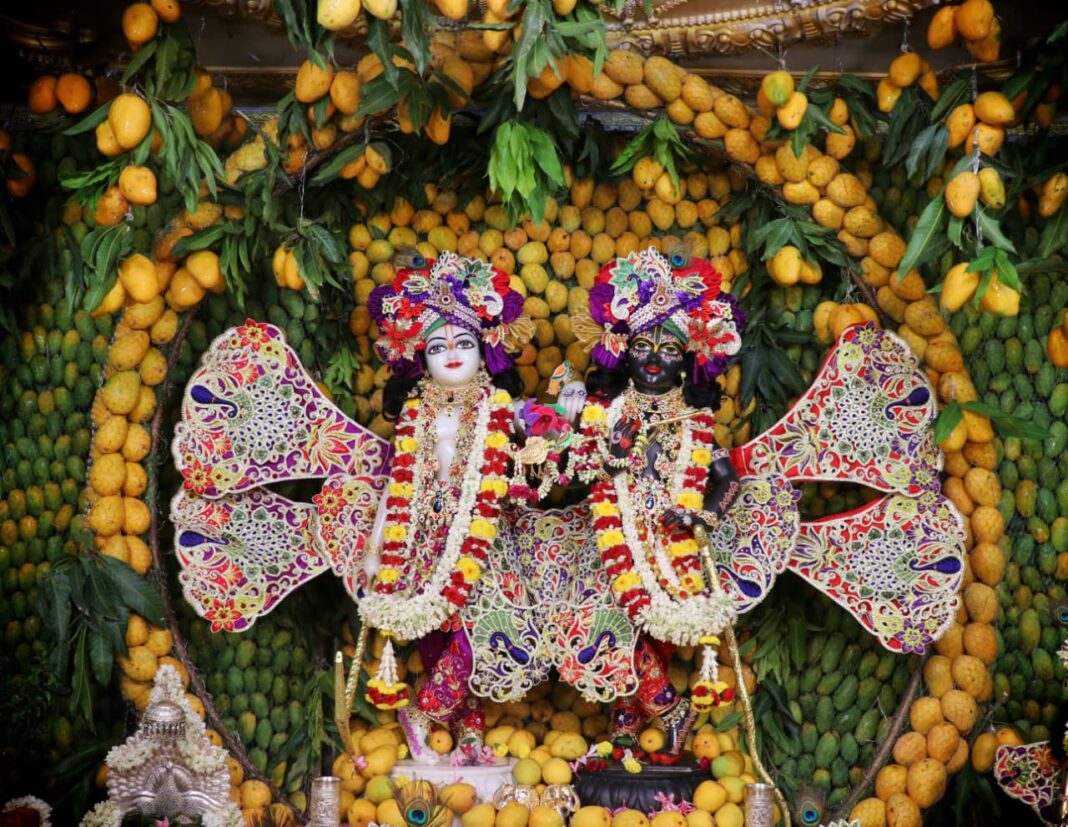 2108 आमों से सजा कृष्ण-बलराम का दिव्य दरबार! भक्तों ने किया भक्ति का अद्भुत अनुभव 2108 आमों से सजा कृष्ण-बलराम का दिव्य दरबार! भक्तों ने किया भक्ति का अद्भुत अनुभव