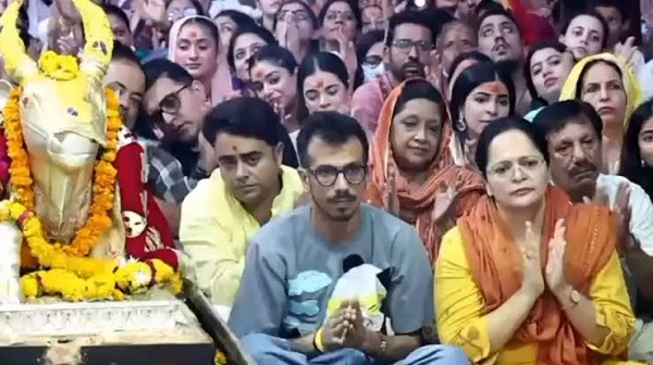 युजवेंद्र चहल ने महाकालेश्वर मंदिर में की पूजा-अर्चना क्रिकेटर युजवेंद्र चहल महाकालेश्वर मंदिर में