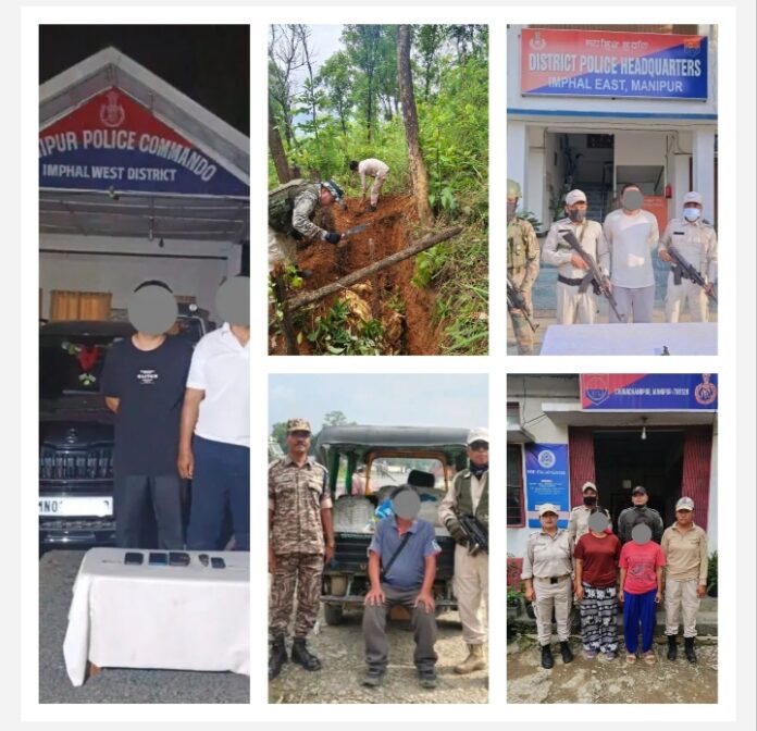 मणिपुर पुलिस द्वारा साझा की गई तस्वीरें