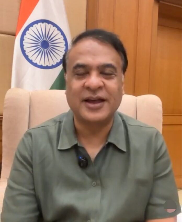 Assam Chief Minister Himanta Biswa Sarma during a Facebook Live session on Sunday. Assam Chief Minister Himanta Biswa Sarma during a Facebook Live session on Sunday.