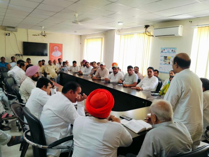 फतेहाबाद। बैठक को संबोधित करते भाजपा जिलाध्यक्ष।
