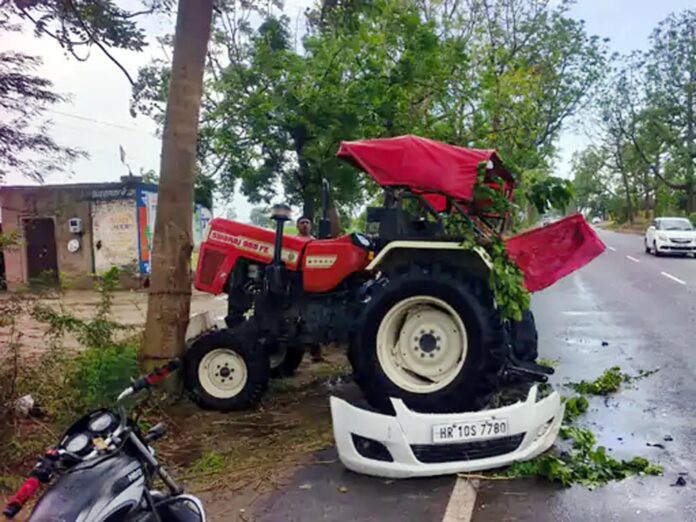 फतेहाबाद में भूना रोड पर वाहन दुर्घटना