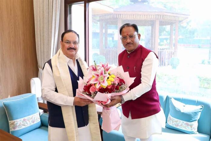 मुख्यमंत्री साय और जेपी नड्डा मुख्यमंत्री साय और जेपी नड्डा
