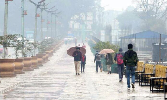 काठमांडू में बारिश की तस्वीर