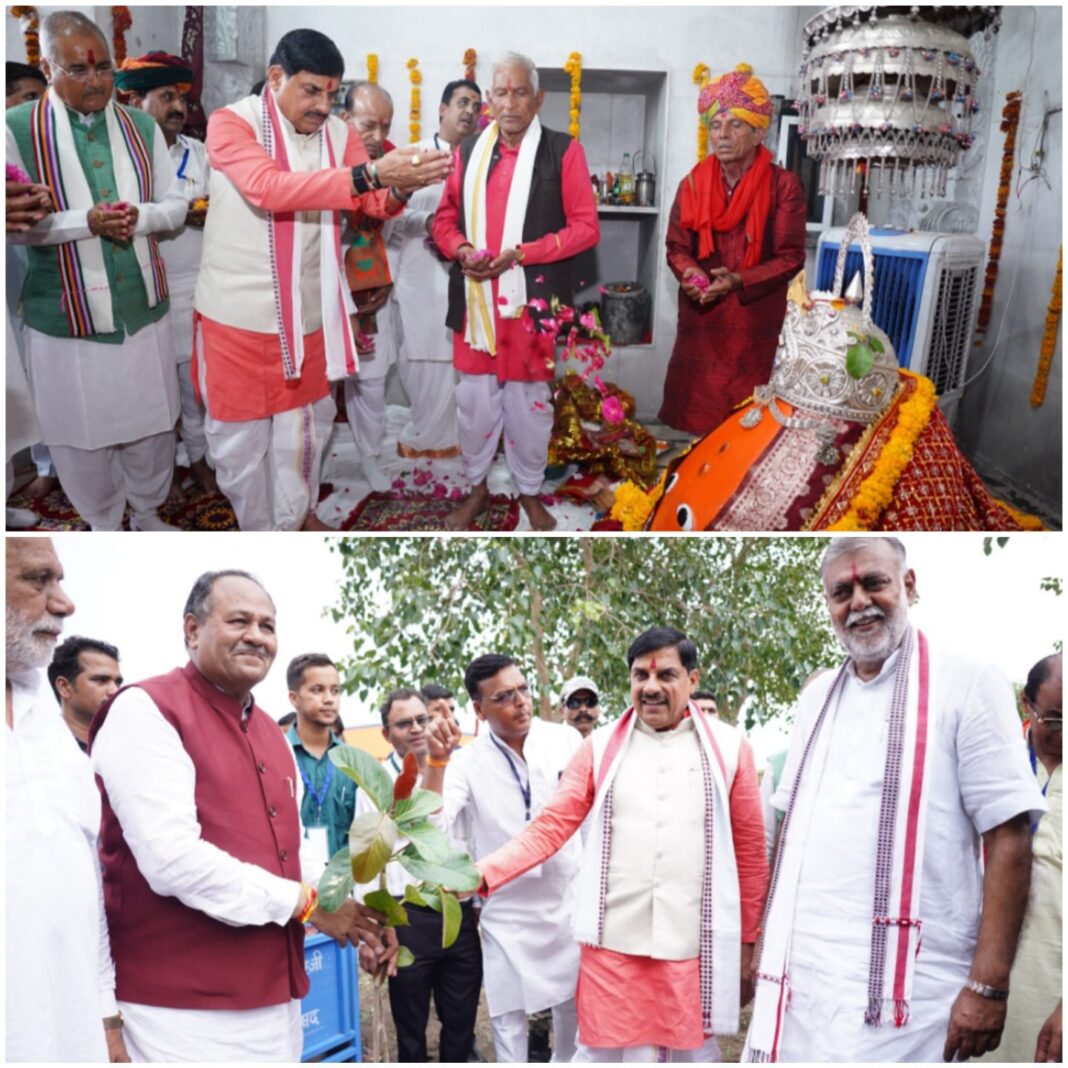 मुख्यमंत्री ने की पूजा-अर्चना,दूधतलाई पर किया पौधरोपण मुख्यमंत्री पूजा और पौधरोपण