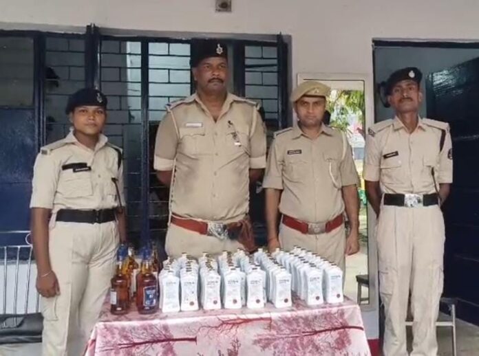 शराब बरामद पुलिस की कार्रवाई
