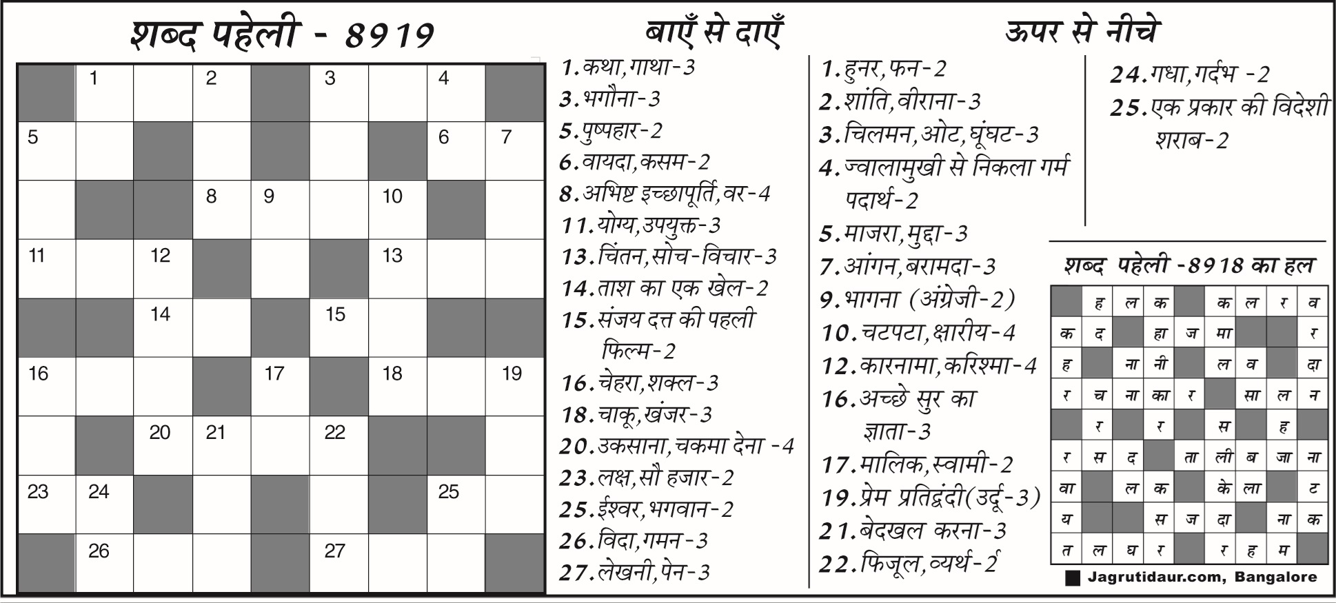 शब्द पहेली : 12 जुलाई, 2026 का उत्तर क्या है?
