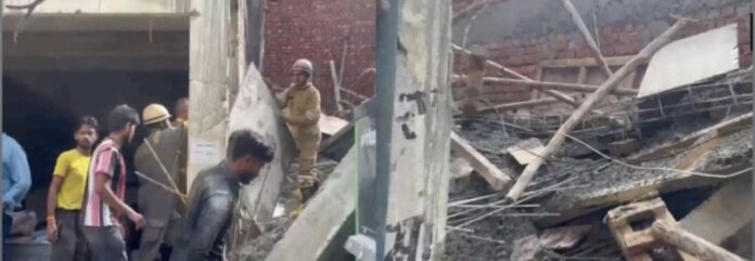 निर्माणाधीन मार्केट में हादसा हुआ है