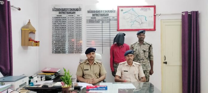गिरफ्तार चोर की तस्वीर