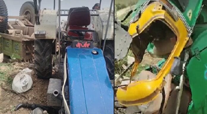 मुरैना में ट्रैक्टर और ऑटो की दुर्घटना
