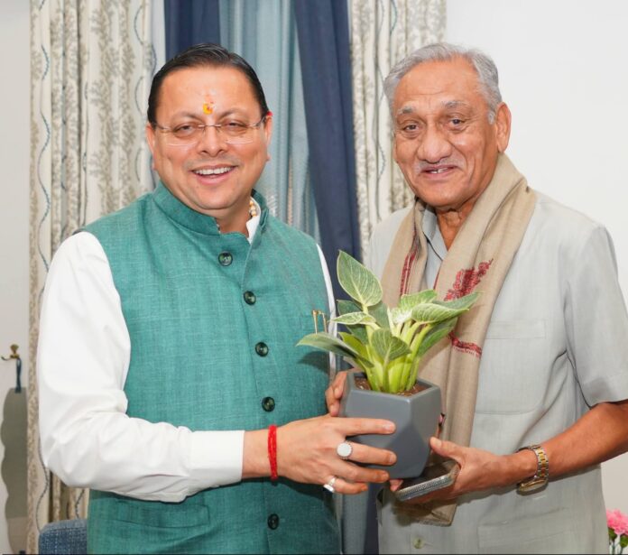 मुख्यमंत्री धामी विजय बहुगुणा मुलाकात मुख्यमंत्री धामी विजय बहुगुणा मुलाकात