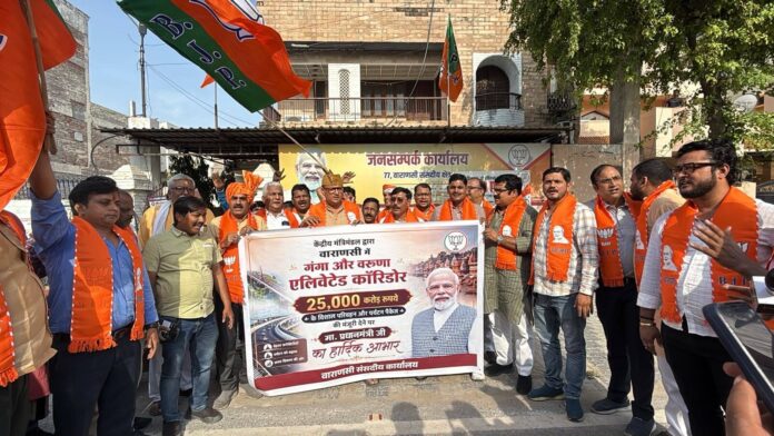 भाजपा कार्यकर्ता जश्न मनाते हुए भाजपा कार्यकर्ता जश्न मनाते हुए