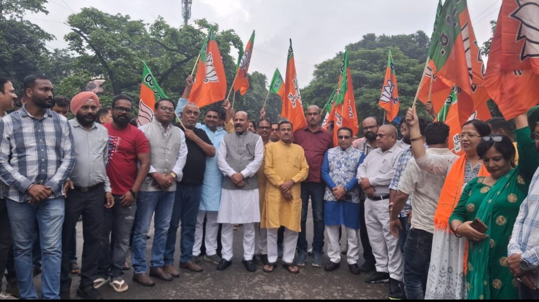 भाजपा का राहुल गांधी का पुतला दहन
