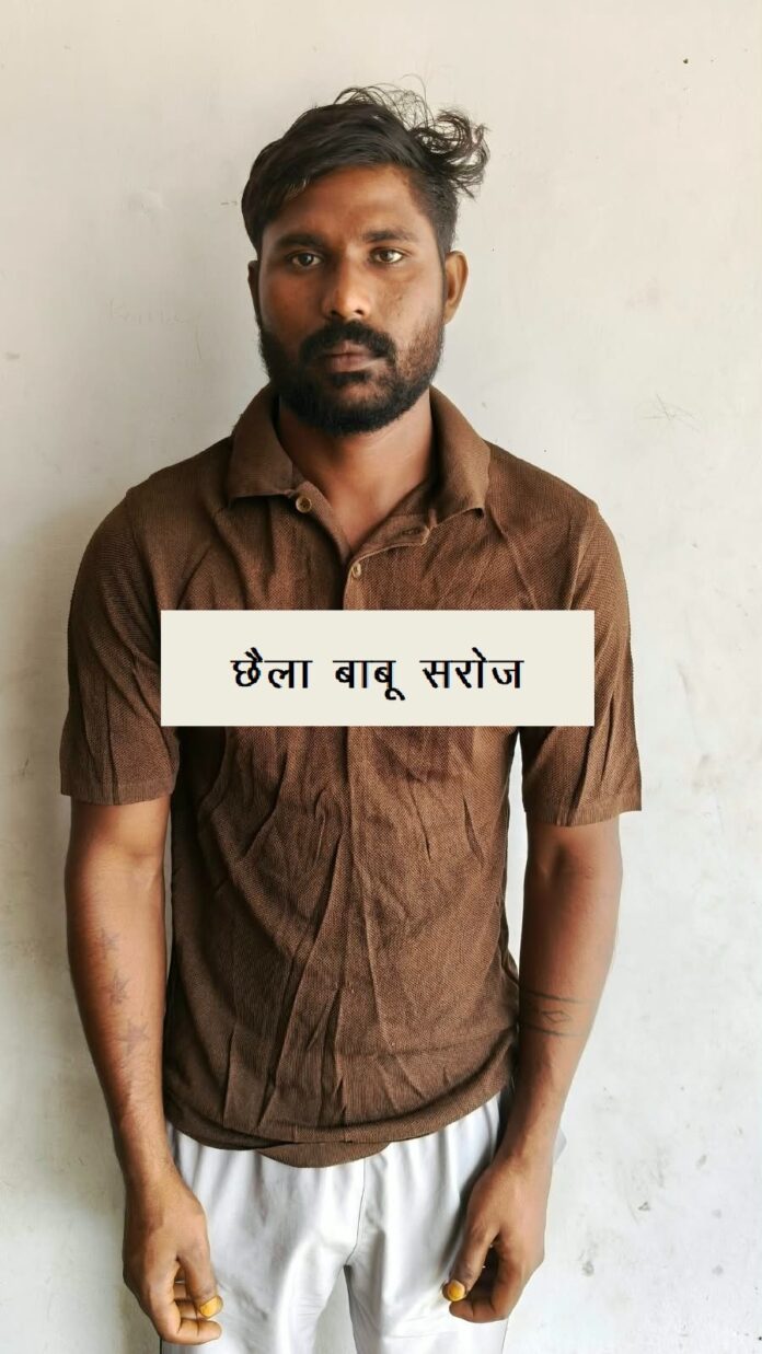 एसटीएफ द्वारा गिरफ्तार आरोपित छैलाबाबू की फोटो