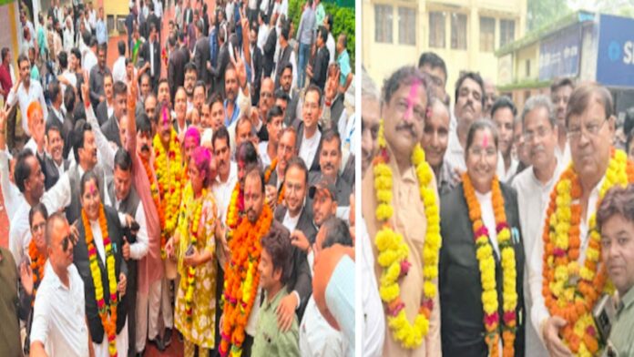 सागर जिला अधिवक्ता संघ के द्विवार्षिक चुनाव (2026–2028) में रिकॉर्ड 91% मतदान के बाद मतगणना सम्पन्न; विजयी उम्मीदवारों ने ढोल-नगाड़ों के साथ निकाला जुलूस।