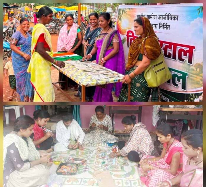 समूह की महिलाएं धान, गेहूं, चांवल व बांस से आकर्षक राखियां बनाकर कर रही विक्रय