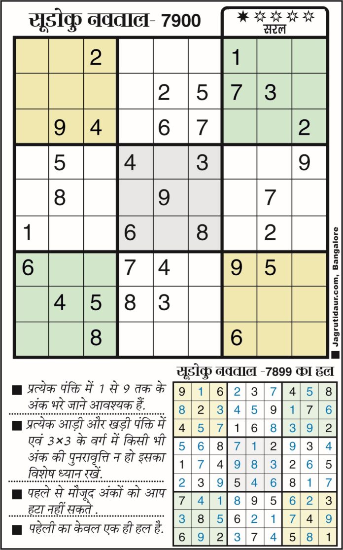 सुडोकू : 28 अगस्त, 2026