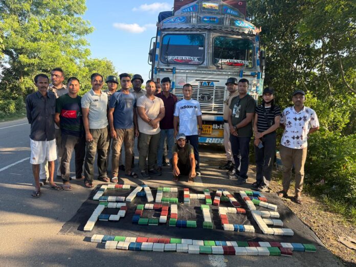 Image of the Cachar Police Seizure of 2.2 Kgs of Suspected Heroin and One Arrested Accused.
