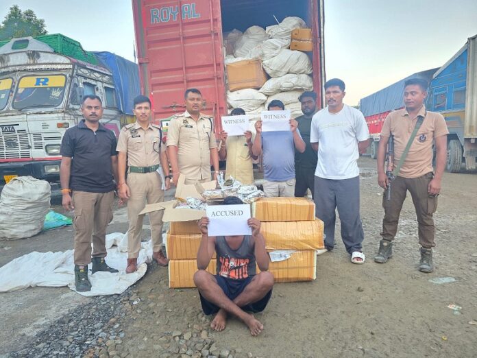 Image of the Arrested Accused with Ganja