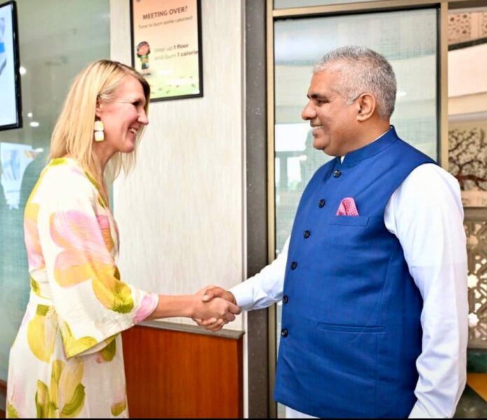 केन्द्रीय मंत्री भूपेन्द्र यादव की फिनलैंड की जलवायु एवं पर्यावरण मंत्री से मुलाकात