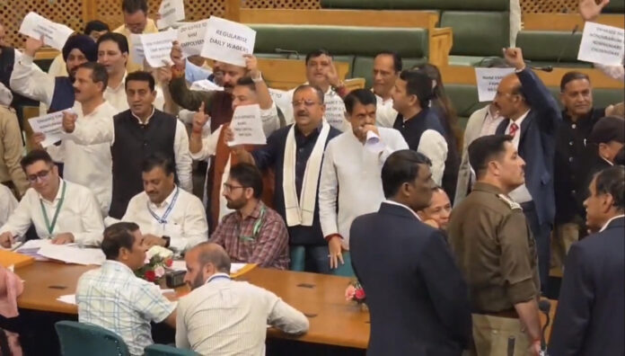 Mla Rajiv Jasrotia slams govt in assembly session