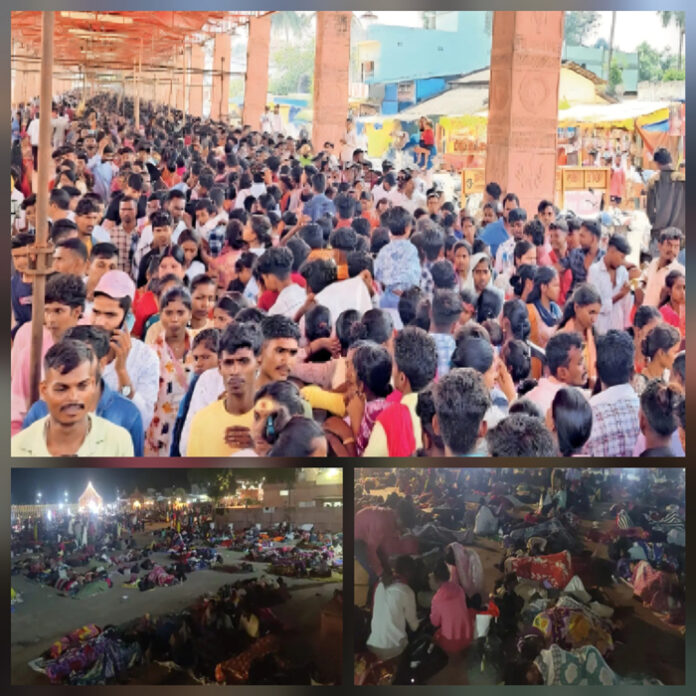 दंतेवाड़ा में मां दंतेश्वरी के दर्शन के लिए मंदिर कॉरिडोर तक पंहुची श्रद्धालुओं की भीड़