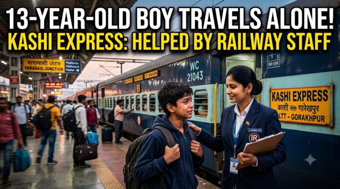काशी एक्सप्रेस में अकेले सफर कर रहा 13 वर्षीय बालक मिला, रेलवे स्टाफ ने दिखाई तत्परता काशी एक्सप्रेस में अकेले सफर कर रहा 13 वर्षीय बालक मिला, रेलवे स्टाफ ने दिखाई तत्परता