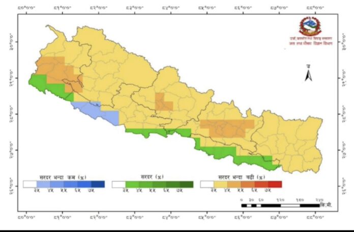 नेपाल में बारिश का पूर्वानुमान